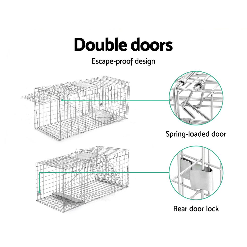 Large Humane Animal Trap Cage Galvanised Steel Foldable Live Catch