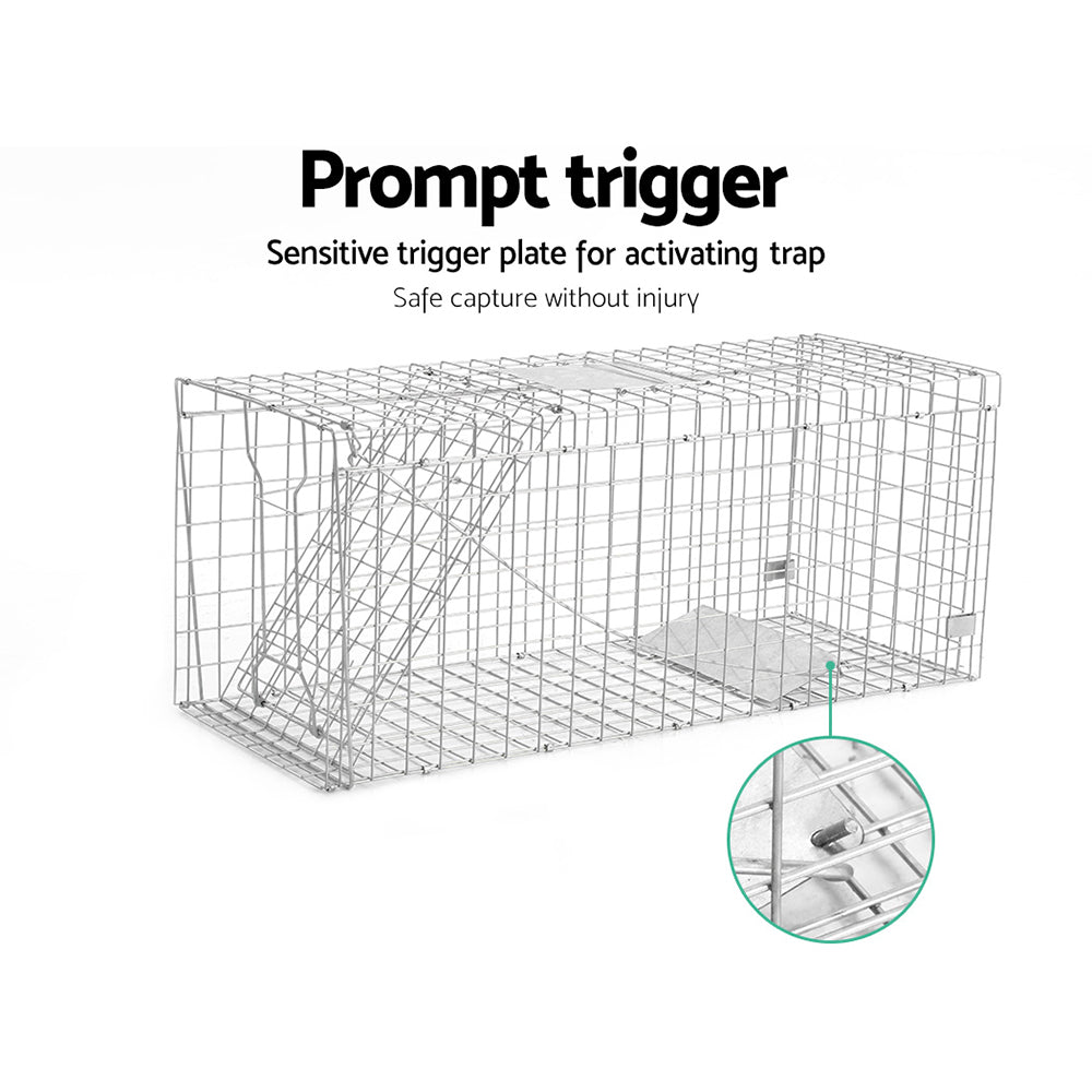 Large Humane Animal Trap Cage Galvanised Steel Foldable Live Catch
