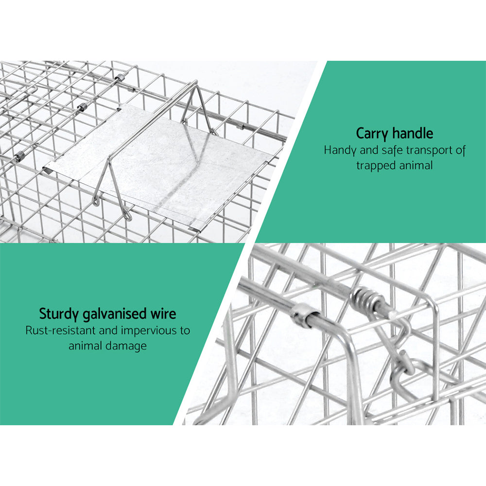 Large Humane Animal Trap Cage Galvanised Steel Foldable Live Catch