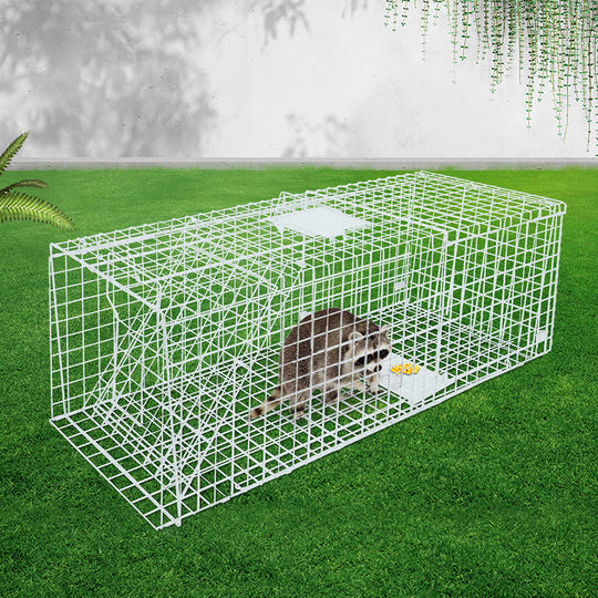 Large Humane Animal Trap Cage Galvanised Steel Foldable Live Catch - Animal Traps