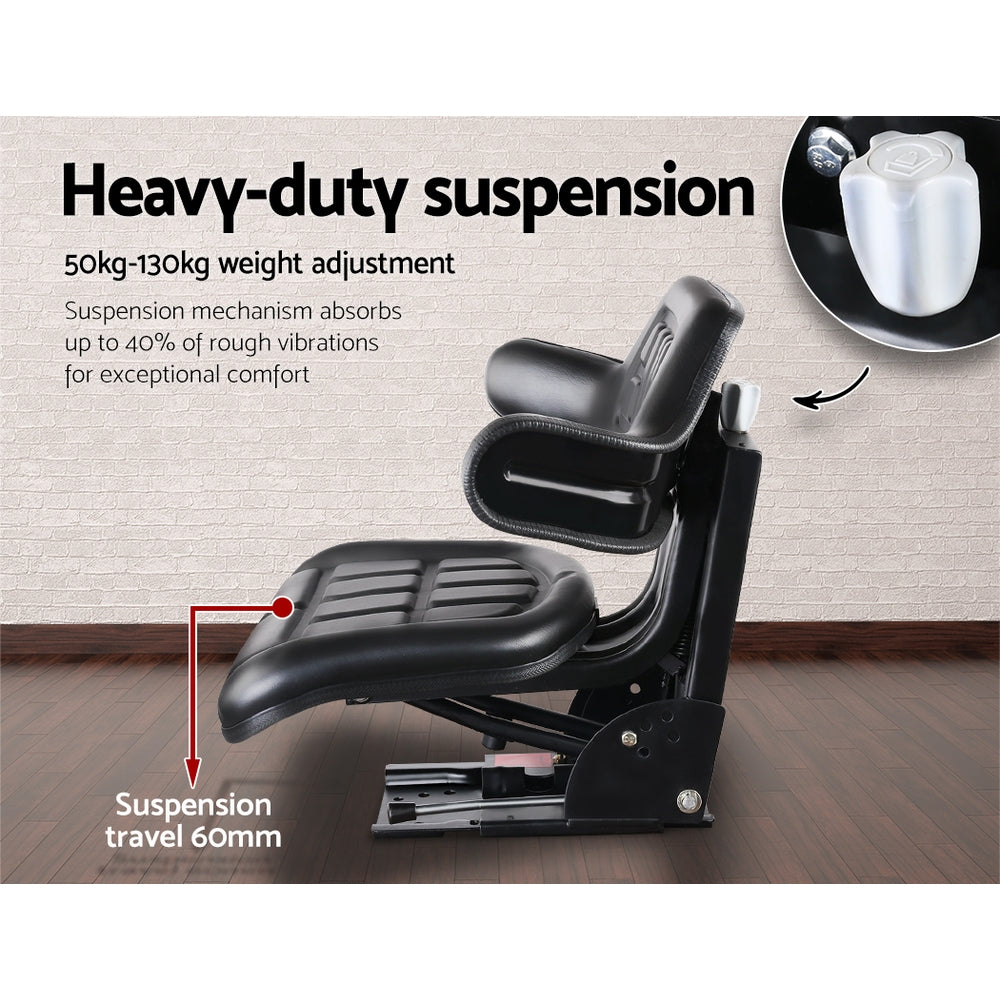 Tractor Seat Forklift Excavator Truck Digger Chair Pu Leather - Automotive Parts