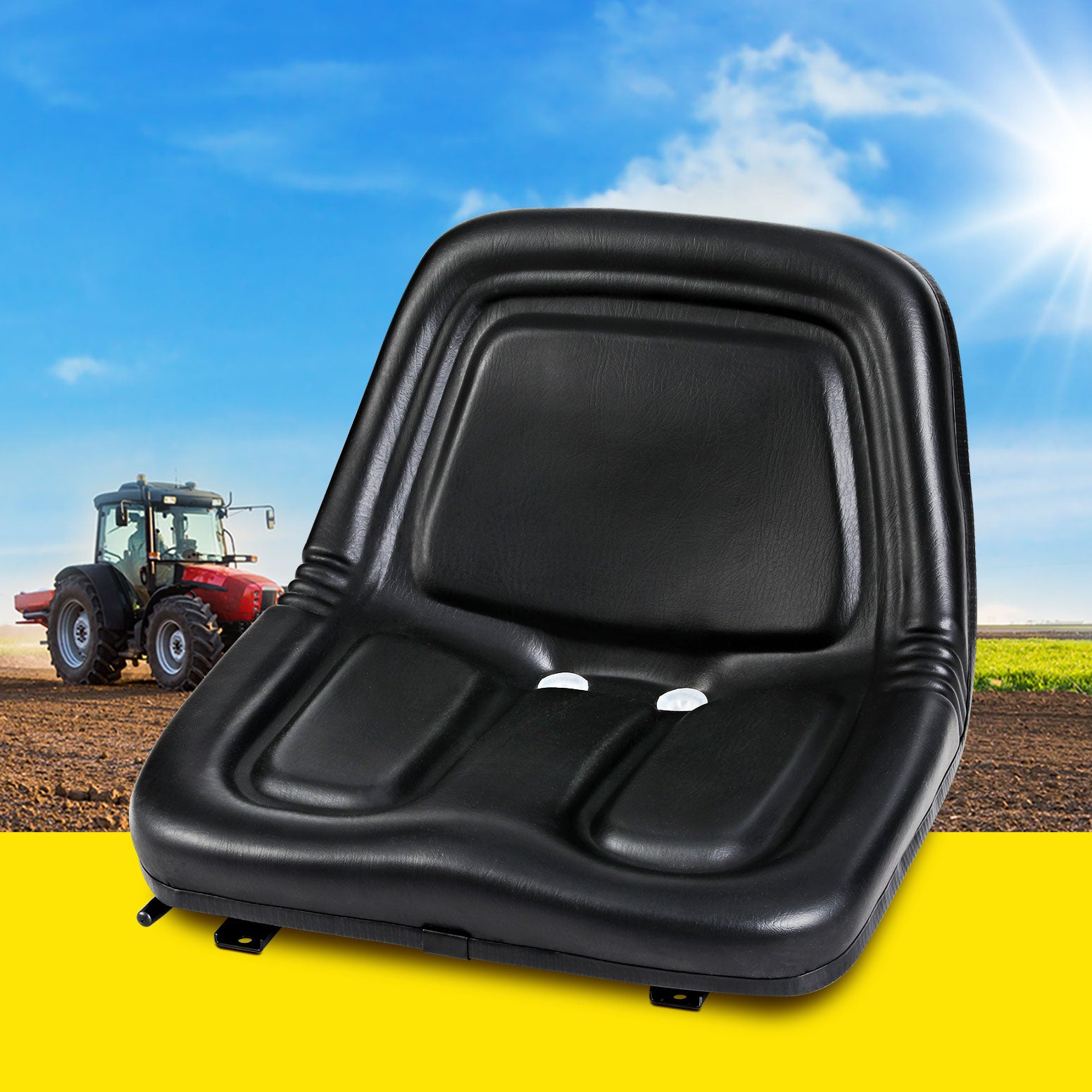 Tractor Seat with Backrest - PU Leather Universal | Leather finish
