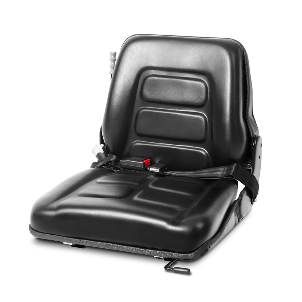 Forklift Seat Tractor Excavator Truck Bobcat Leather Backrest, Leather finish