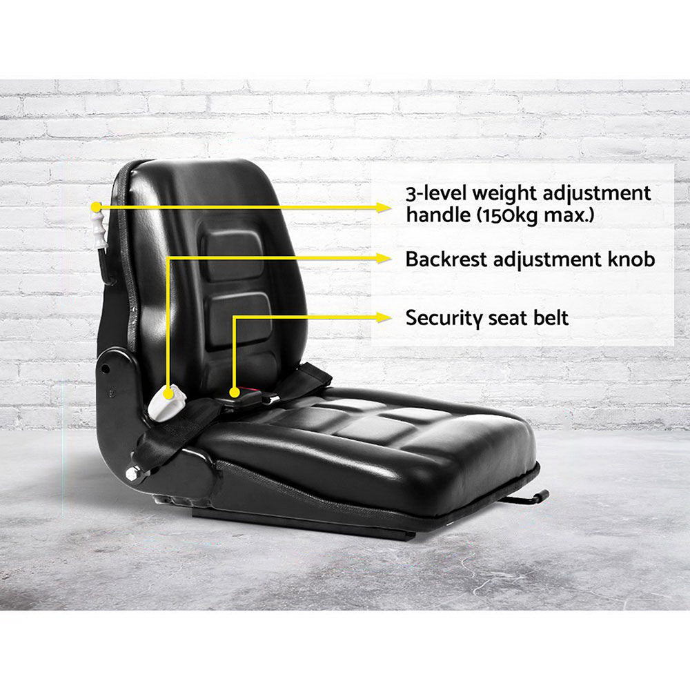 Forklift Seat Tractor Excavator Truck Bobcat Leather Backrest | Leather finish