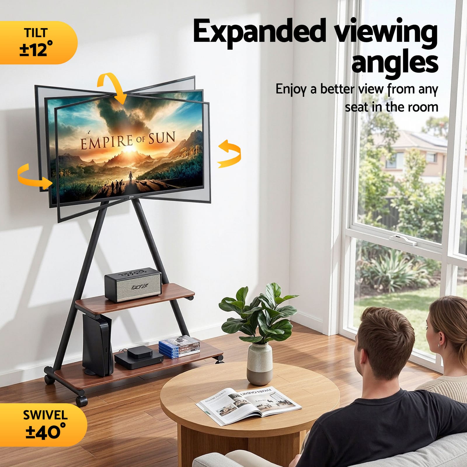 Mobile TV Stand Heavy Duty 600x400cm
