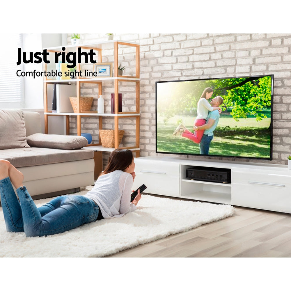 LED TV Entertainment Unit 215cm Pine Caya Cabinet Media Console Storage