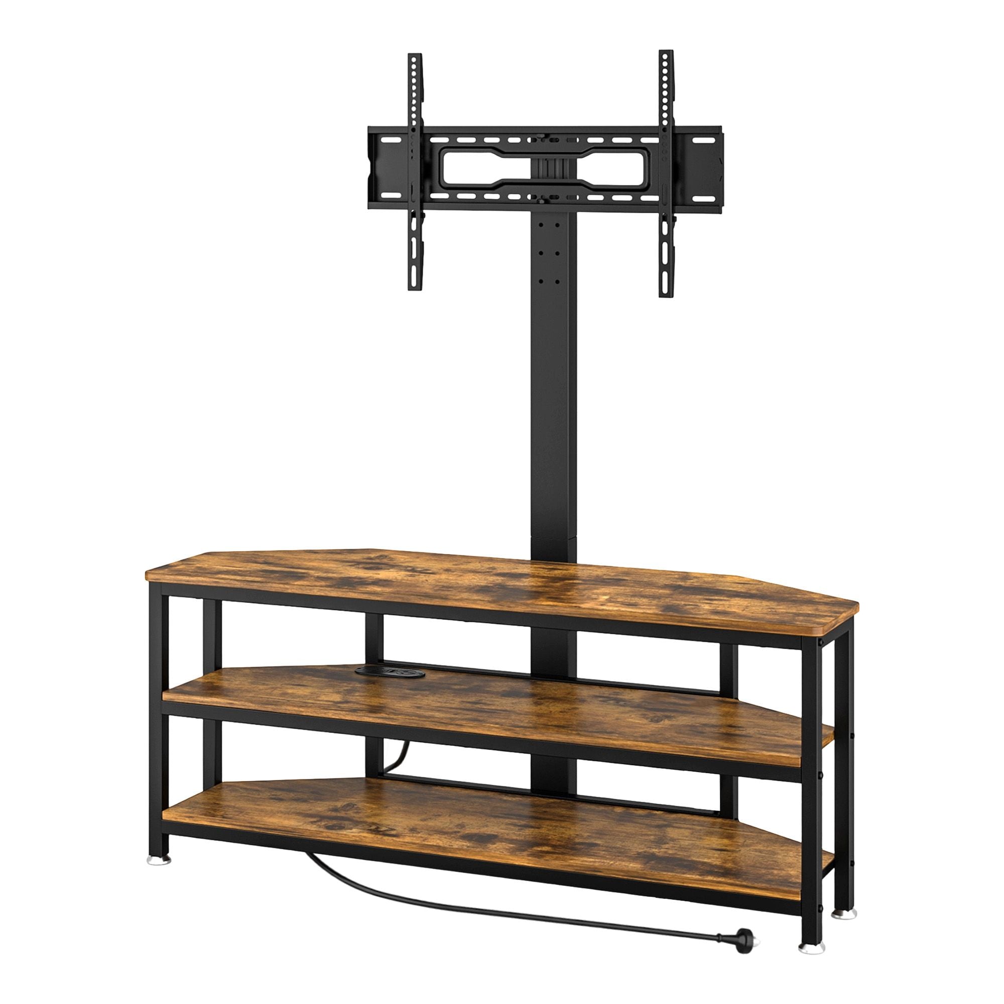 Corner TV Stand 32-70" RGB LED Power Outlet | Simpledeals