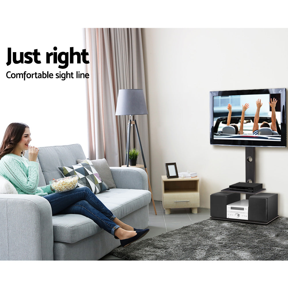 TV Stand Mount Bracket 32–70 Inch with Storage Shelves