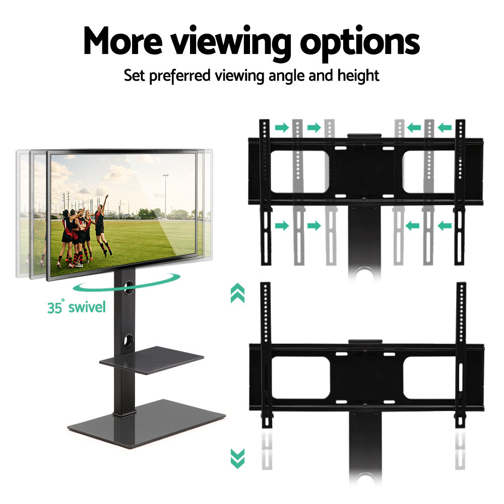 TV Stand Mount Bracket 32–70 Inch with Storage Shelves