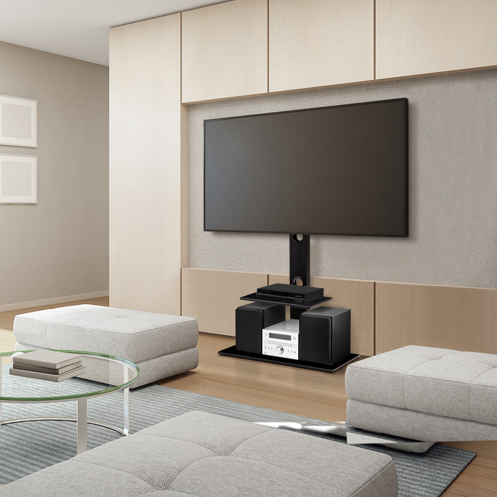 TV Stand Mount Bracket 32–70 Inch with Storage Shelves