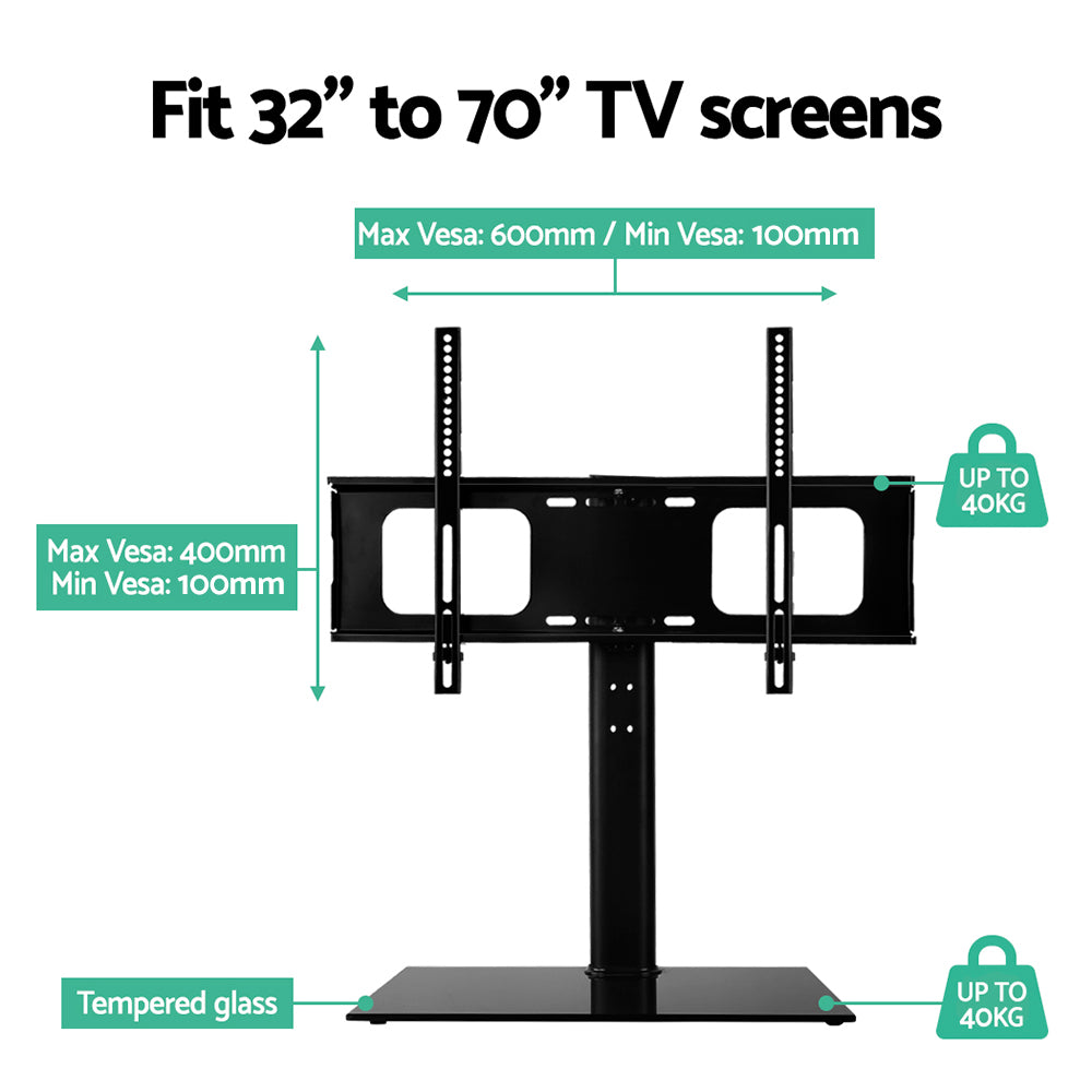 Swivel Table Top TV stand Mount Bracket 32-70 Tabletop/Desktop