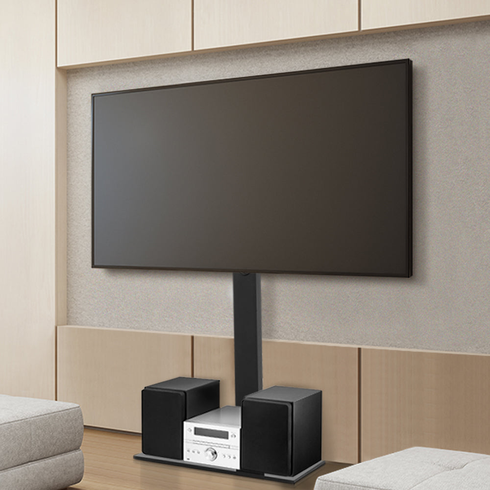 Tv Stand Mount Bracket (32"-70") Glass Storage Floor Shelf