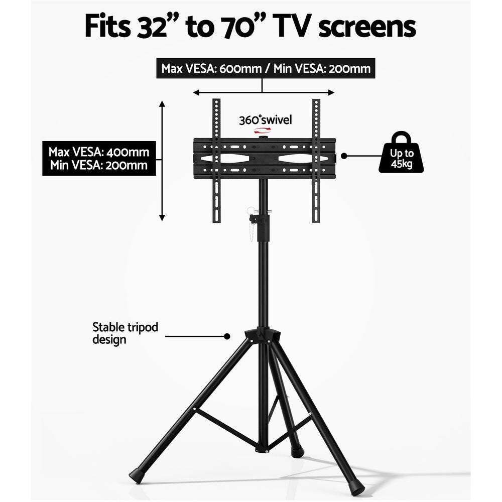 TV Stand Mount Bracket 32-70 Inch Tripod Floor Shelf Stand