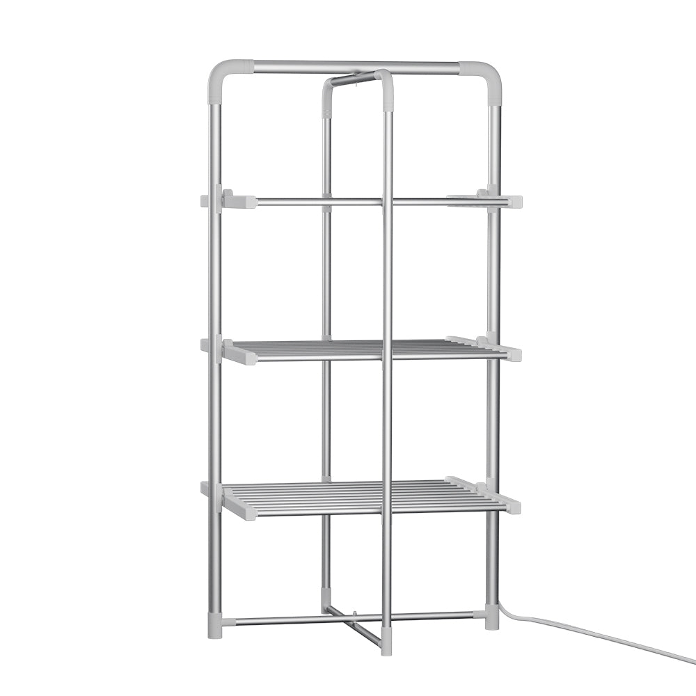 Electric Heated Towel Rail Rack 30 Bars Foldable Clothes Dry Warmer, Airer Dryer