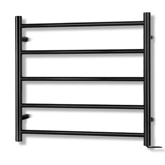 Electric Heated Towel Rail Rack 5 Bars Wall Mounted Clothes Dry Warmer - Drying Racks & Hangers