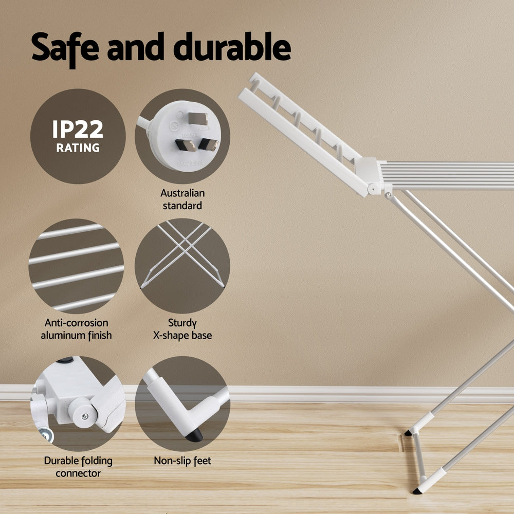 Foldable Electric Heated Towel Rail Rack with 24H Timer - Stylish | Drying Racks & Hangers