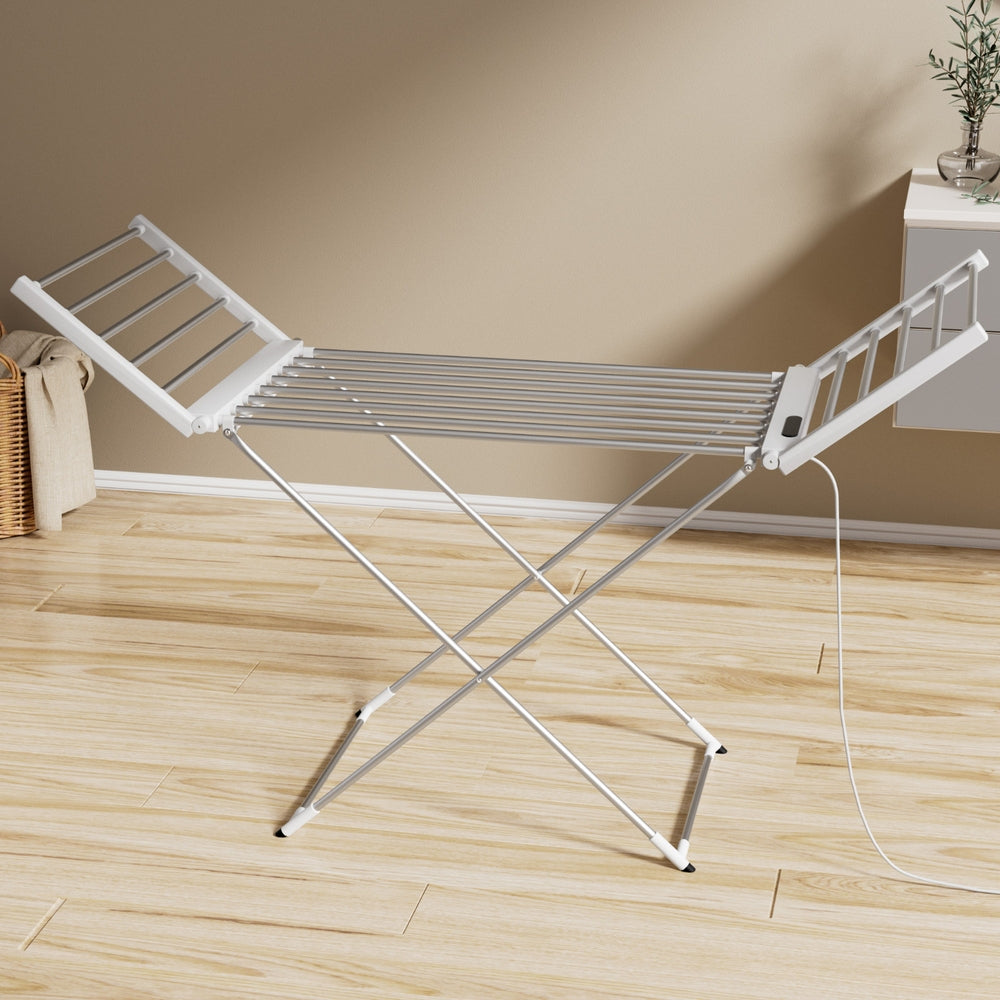 Foldable Electric Heated Towel Rail Rack with 24H Timer - Stylish, Drying Racks & Hangers