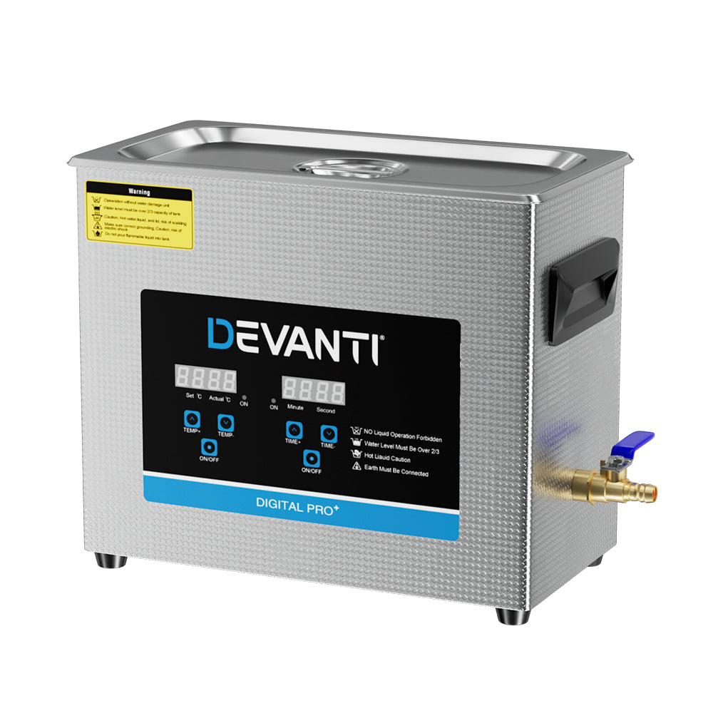 180W - 6.5L Ultrasonic Cleaner Heater Cleaning Machine Timer Industrial 180W