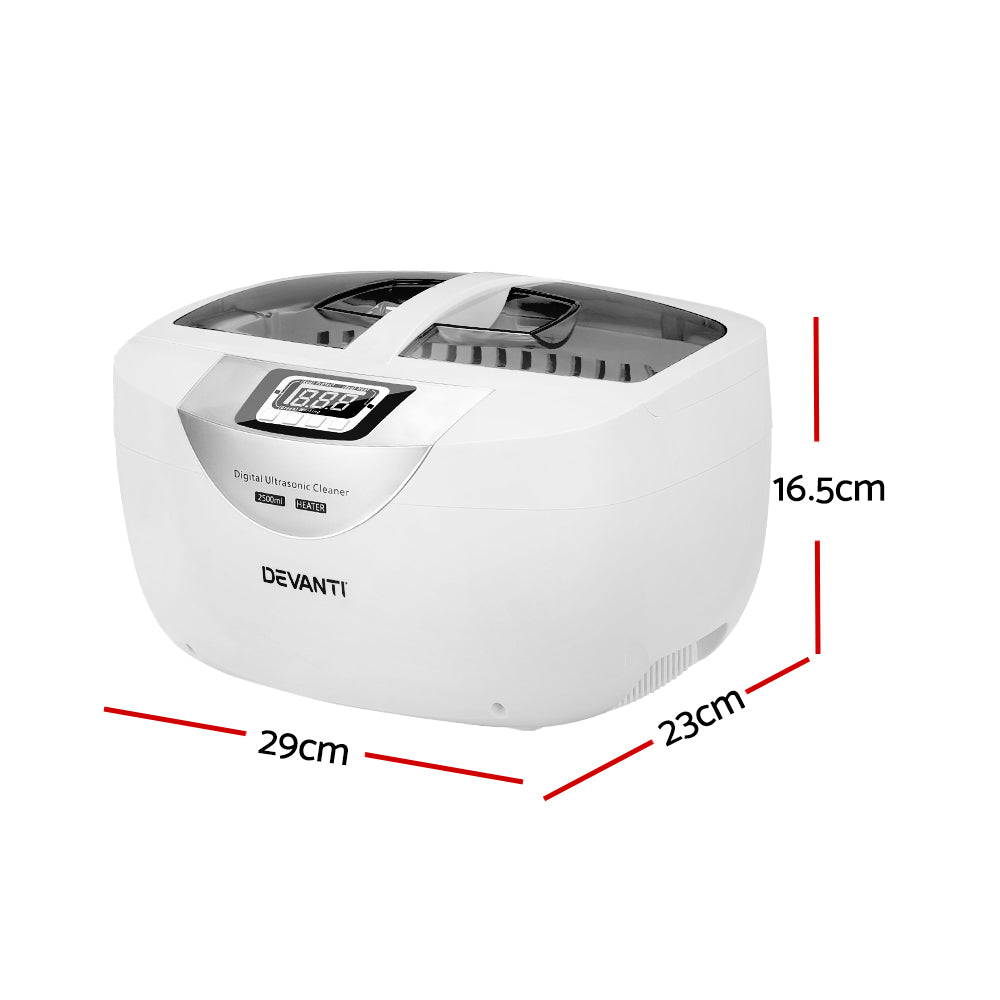 2500Ml Ultrasonic Cleaner Heater Jewellery Glasses Cleaning Machine 70W