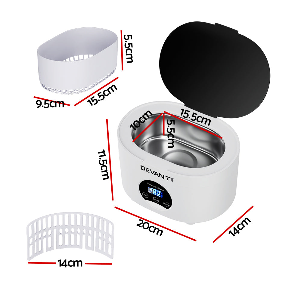 600Ml Ultrasonic Cleaner Timer Jewellery Glasses Cleaning Machine Degas | Jewellery Cleaners