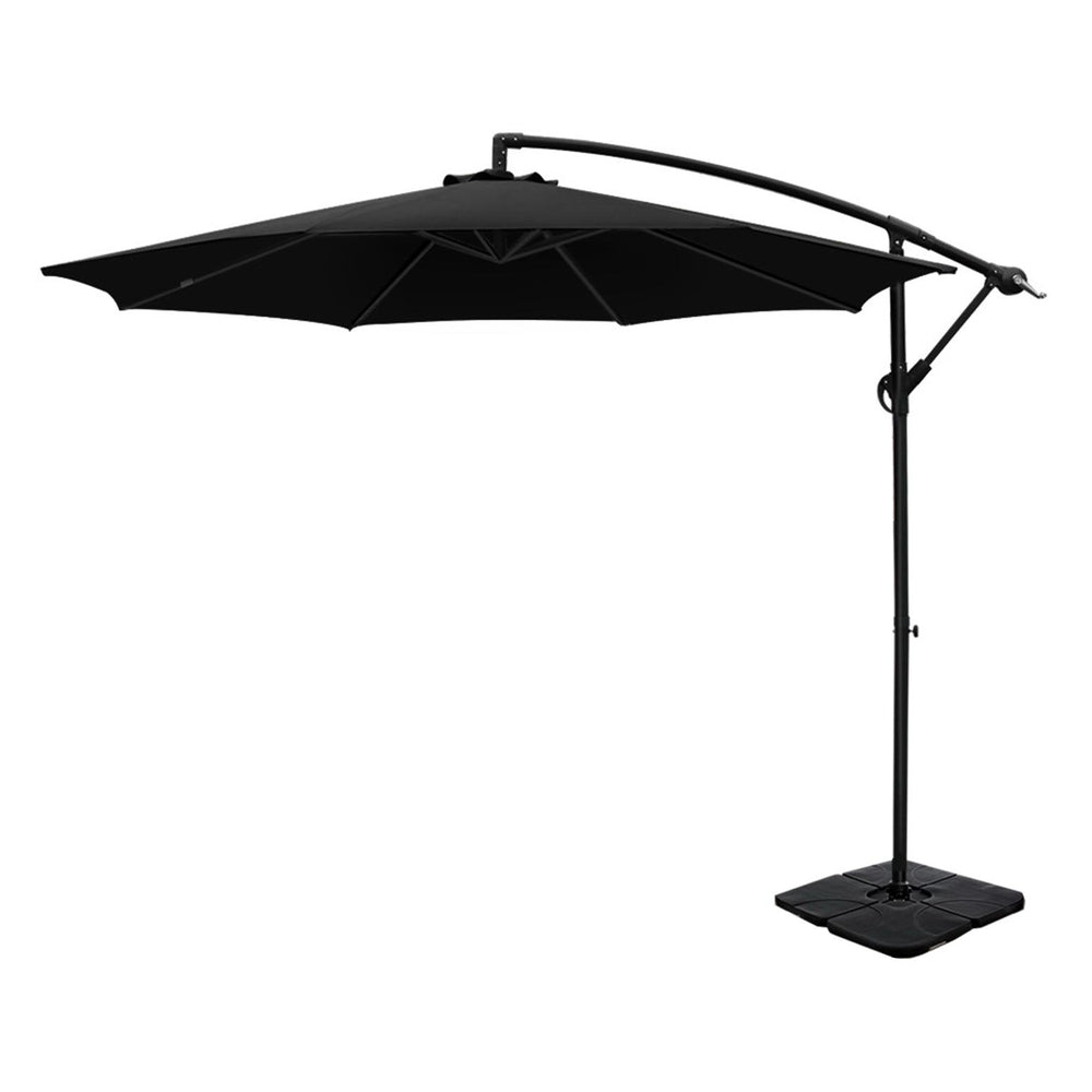3M Umbrella W/Base Outdoor Cantilever Beach Garden Patio Parasol, Umbrellas & Sunshades - photo 12