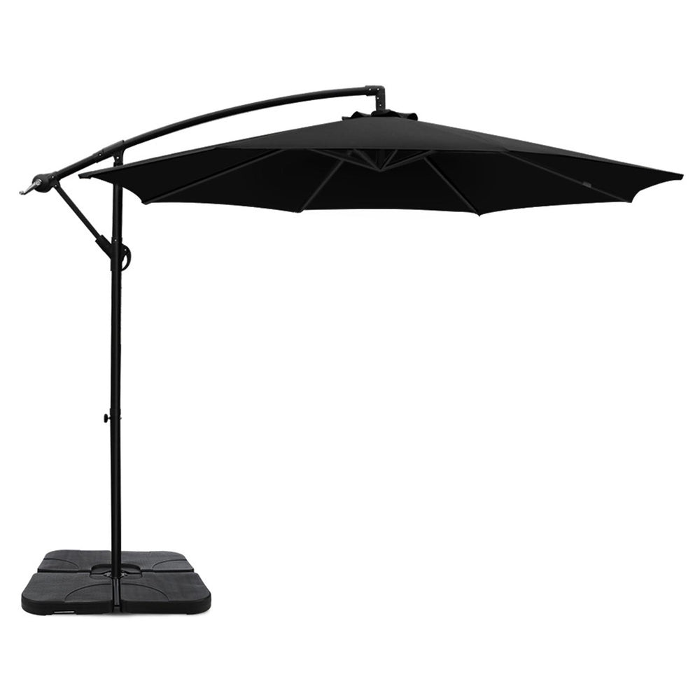 3M Umbrella W/Base Outdoor Cantilever Beach Garden Patio Parasol with Umbrellas & Sunshades - photo 13