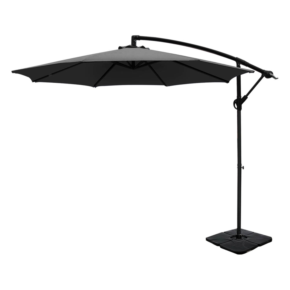 3M Umbrella W/Base Outdoor Cantilever Beach Garden Patio Parasol - Umbrellas & Sunshades - photo 19