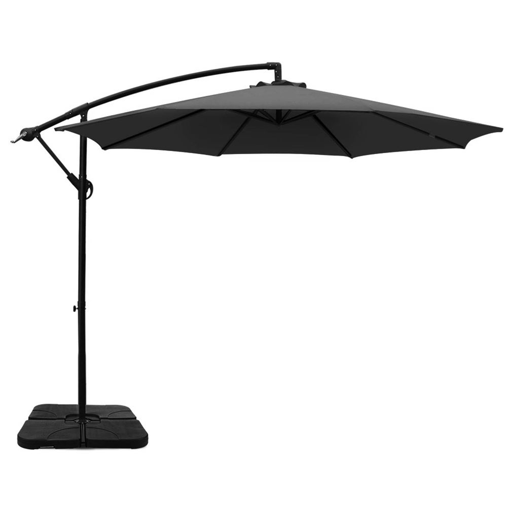 Umbrellas & Sunshades - 3M Umbrella W/Base Outdoor Cantilever Beach Garden Patio Parasol - photo 20