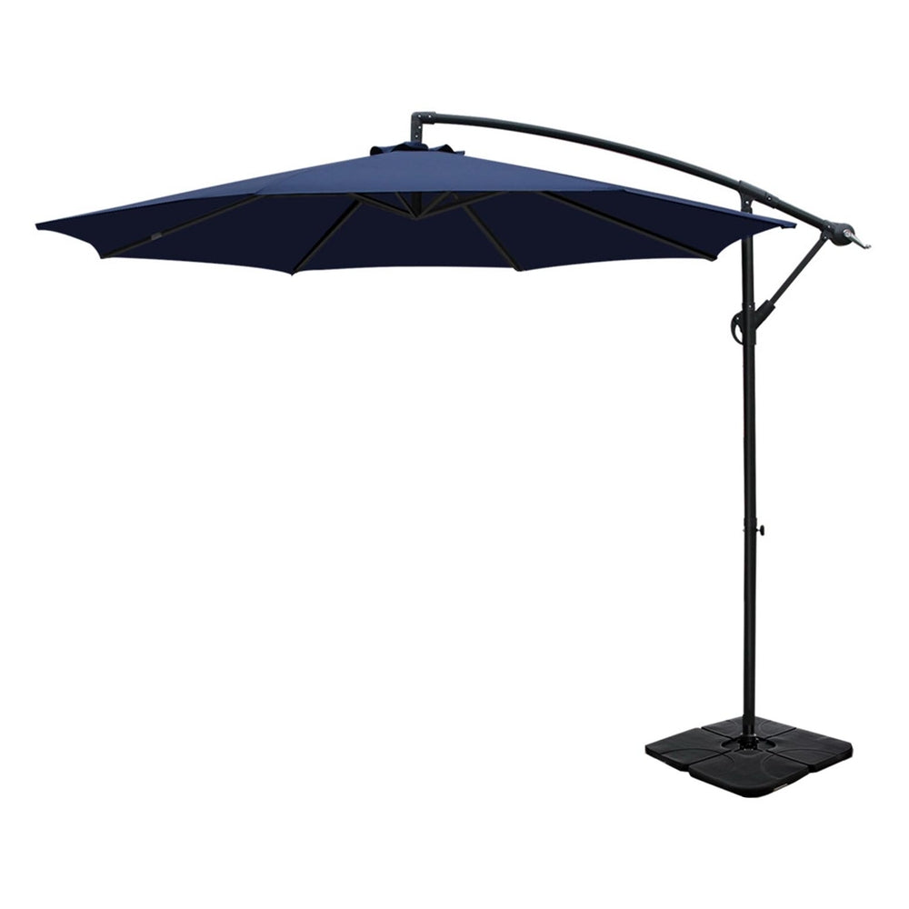 3M Umbrella W/Base Outdoor Cantilever Beach Garden Patio Parasol with Umbrellas & Sunshades - photo 33