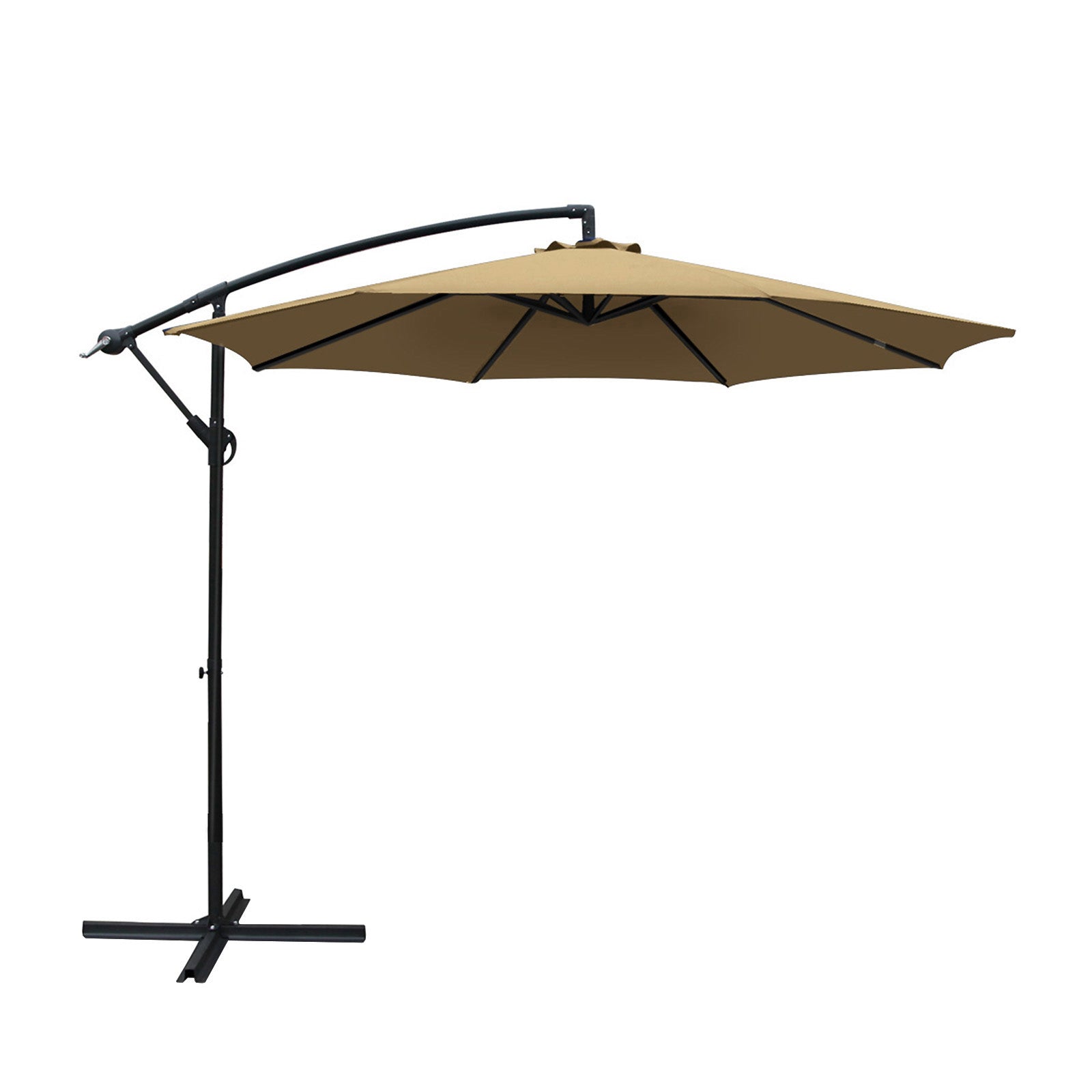 Instahut 3M Cantilevered Outdoor Umbrella - Beige | Umbrellas & Sunshades