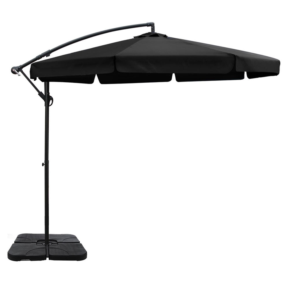 3M Outdoor Umbrella W/Base Cantilever Garden Beach Patio | Umbrellas & Sunshades - photo 6