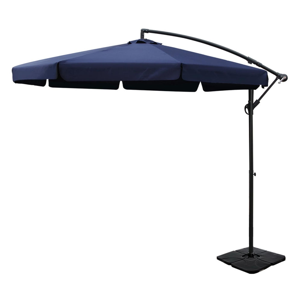 3M Outdoor Umbrella W/Base Cantilever Garden Beach Patio, Umbrellas & Sunshades - photo 12