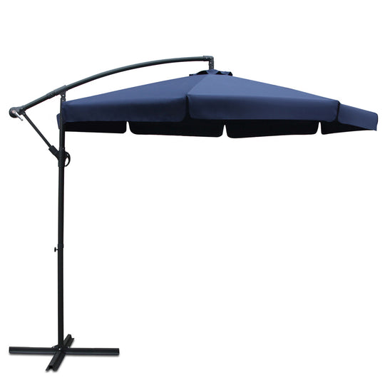 Instahut Umbrella Umb Ban - 3m Outdoor UmbrCantilever Garden Beach Patio Navy
