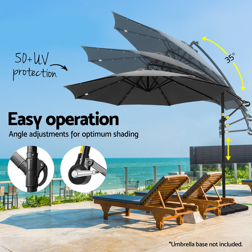 Umbrellas & Sunshades - 3M Outdoor Cantilever Umbrella with LED Base