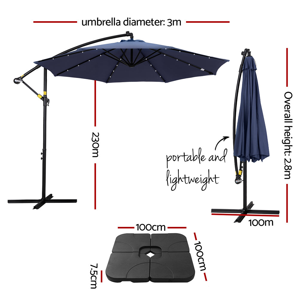 3M Outdoor Cantilever Umbrella with LED Base | Charcoal - photo 13