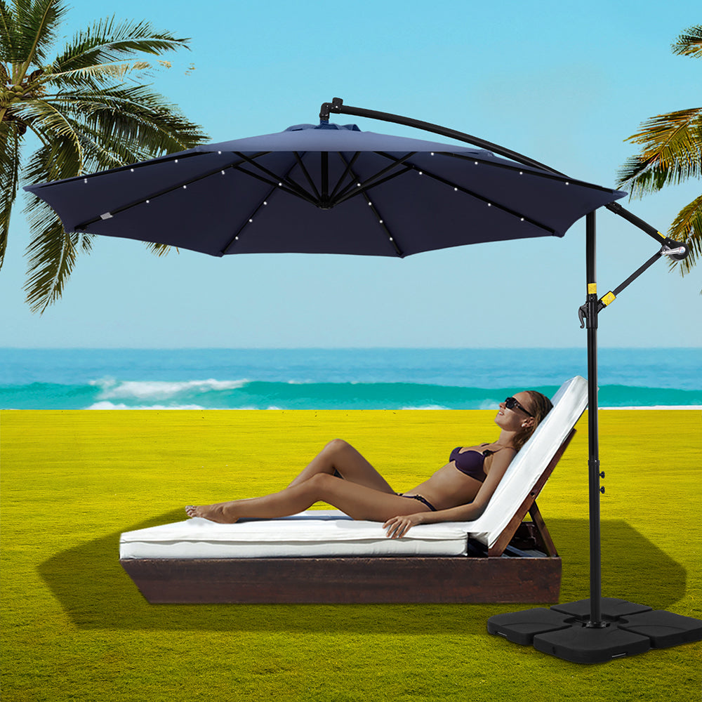Charcoal - 3M Outdoor Cantilever Umbrella with LED Base - photo 11