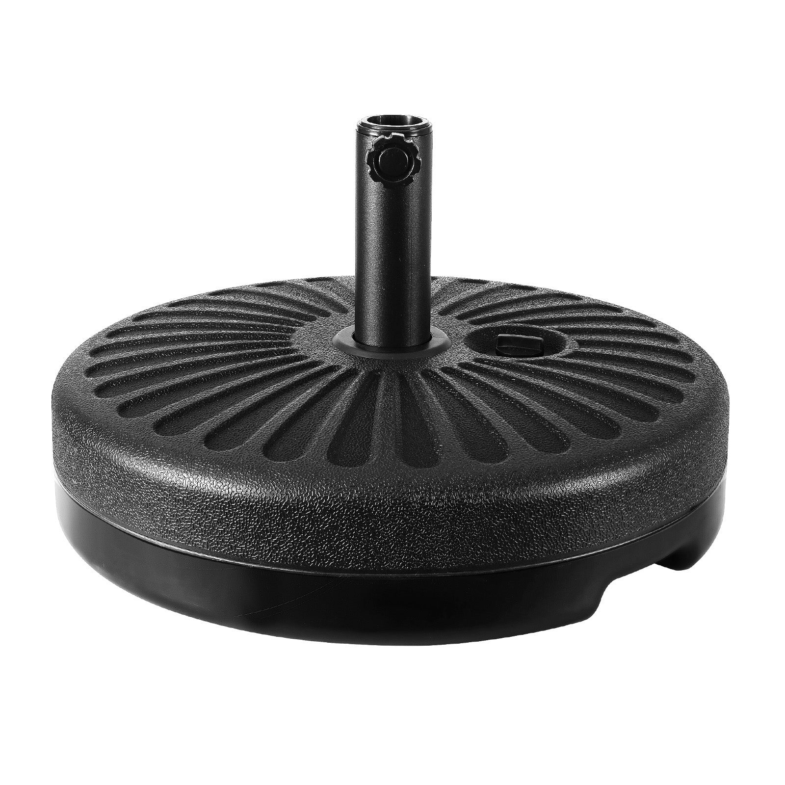 Instahut 2.7M Umbrella with Base Outdoor Pole Umbrellas Garden Stand Deck Black, Umbrellas & Sunshades