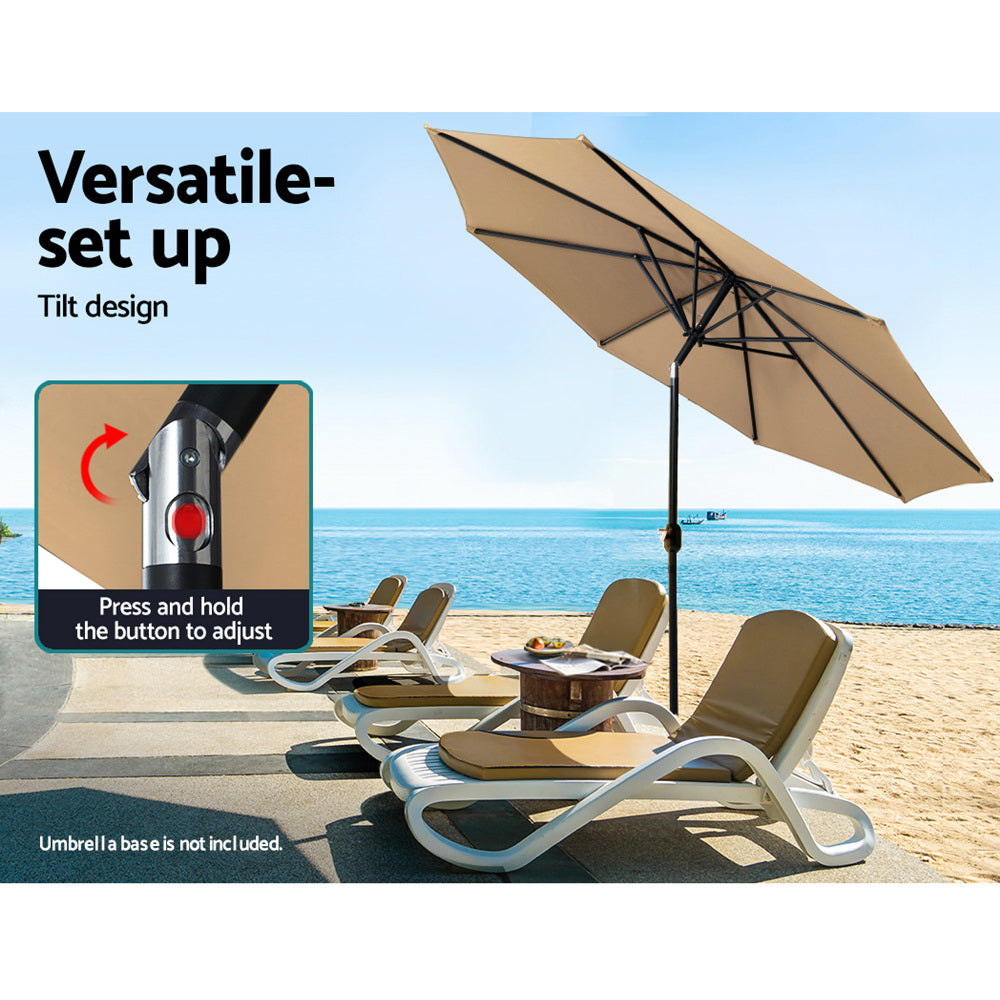 Outdoor Umbrella Umbrellas Beach Pole Garden Tilt Sun Patio Uv 2.7M, Umbrellas & Sunshades - photo 7
