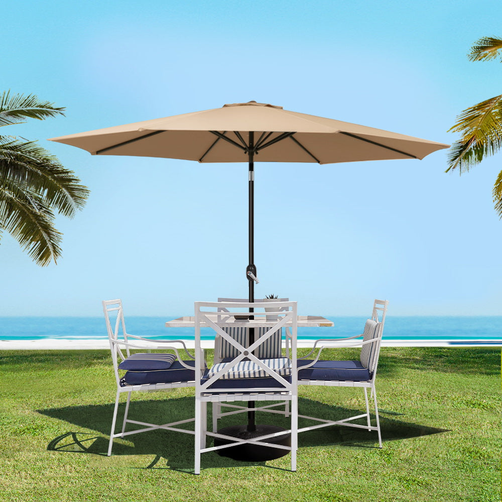 Outdoor Umbrella Umbrellas Beach Pole Garden Tilt Sun Patio Uv 2.7M, Umbrellas & Sunshades