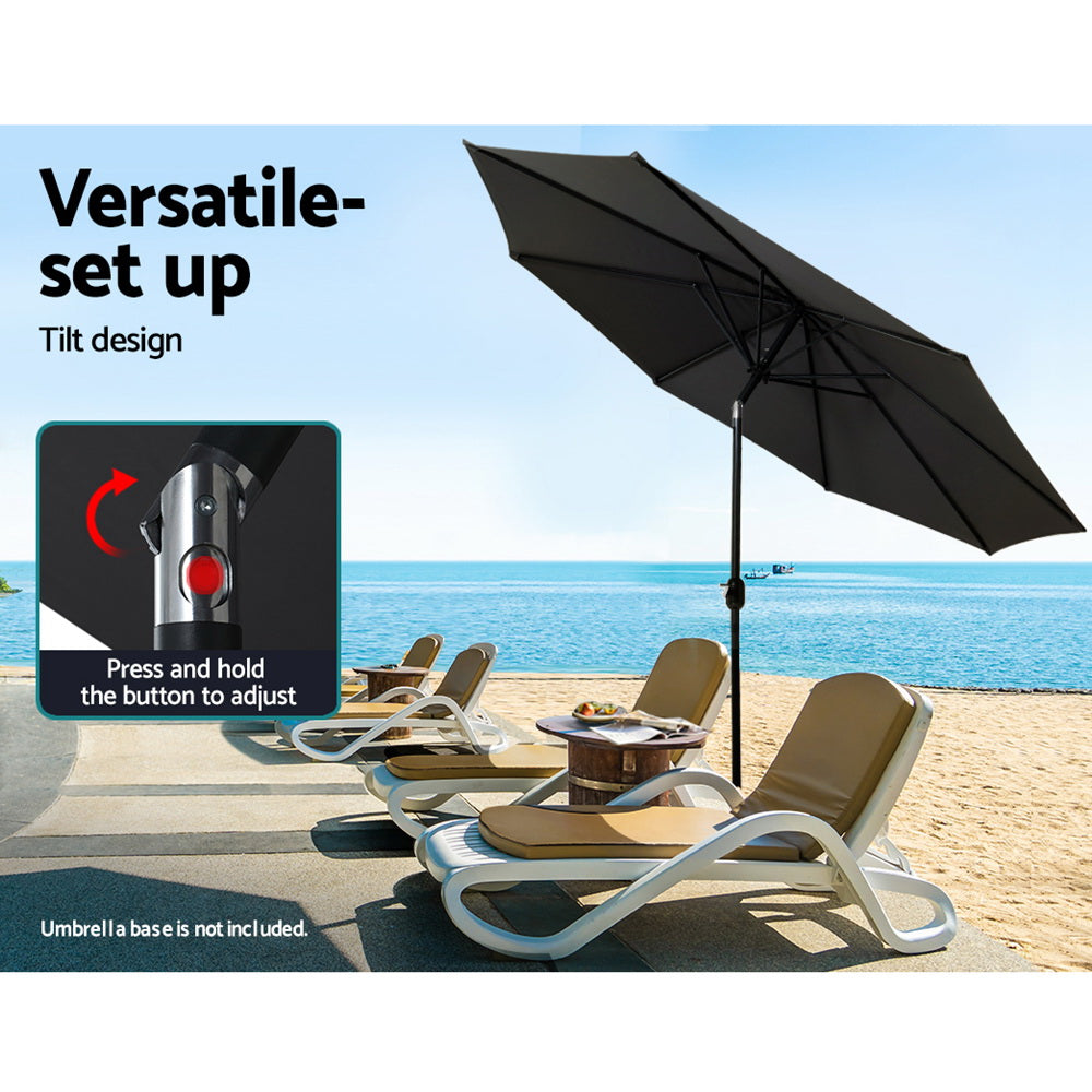 Outdoor Umbrella Umbrellas Beach Garden Tilt Sun Patio Deck Pole 2.7M, Umbrellas & Sunshades - photo 7