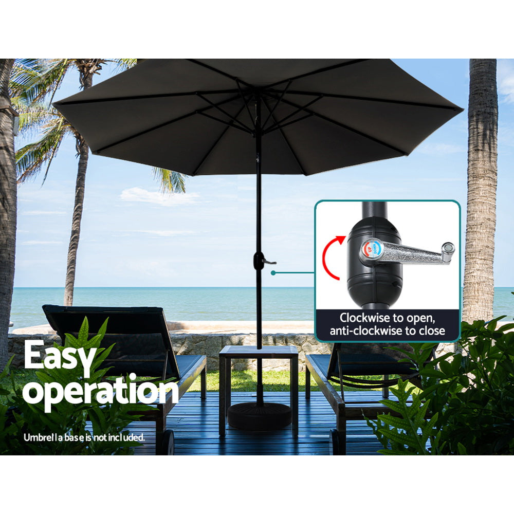 Outdoor Umbrella Umbrellas Beach Garden Tilt Sun Patio Deck Pole 2.7M - Umbrellas & Sunshades