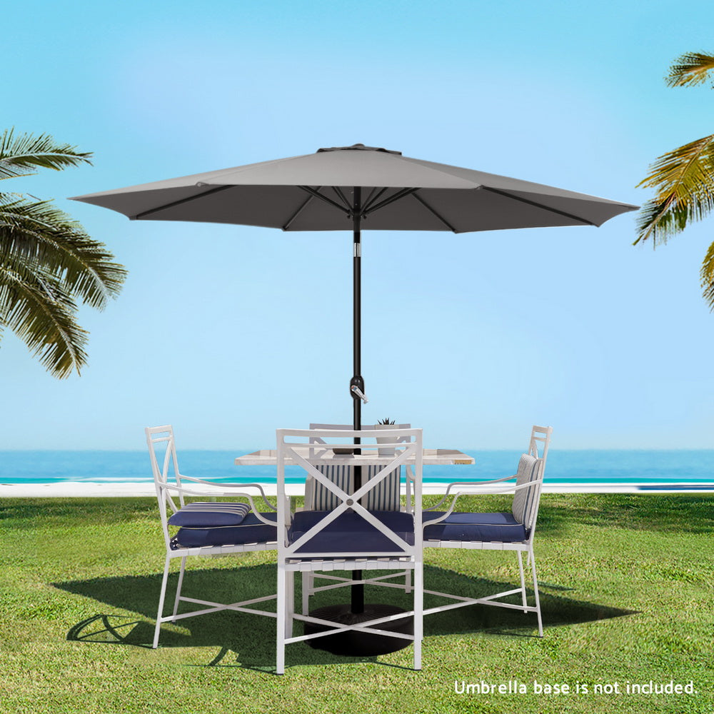 Durable Outdoor Umbrella - 2.7M UV Protection | Tilt Charcoal