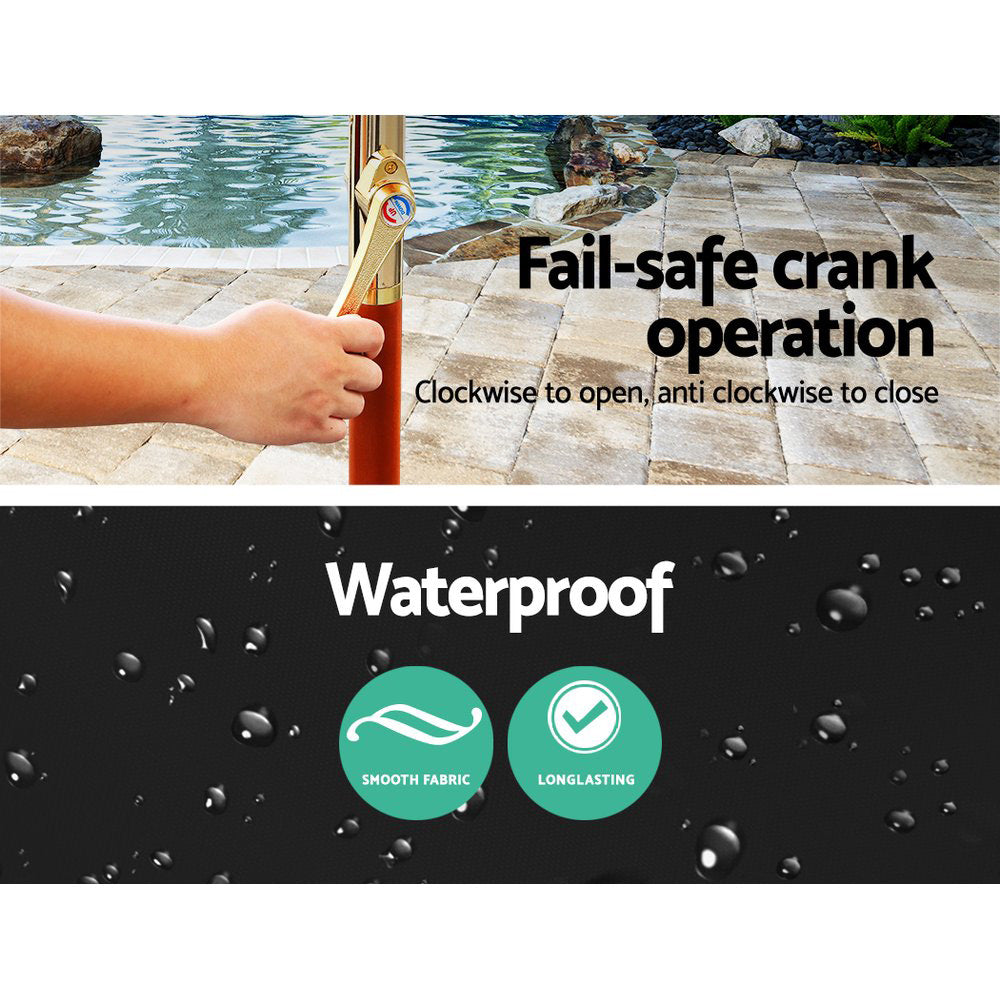3M Outdoor Umbrella Pole Umbrellas Beach Garden Sun Stand Patio Black, Umbrellas & Sunshades