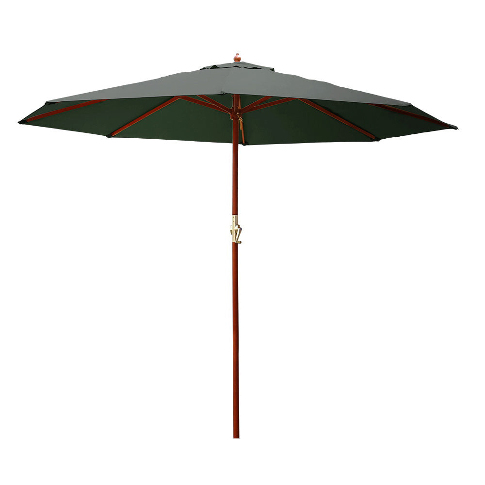 Instahut Umbrella Outdoor Pole Umbrellas Stand Sun Beach Garden Deck Charcoal 3M | Umbrellas & Sunshades
