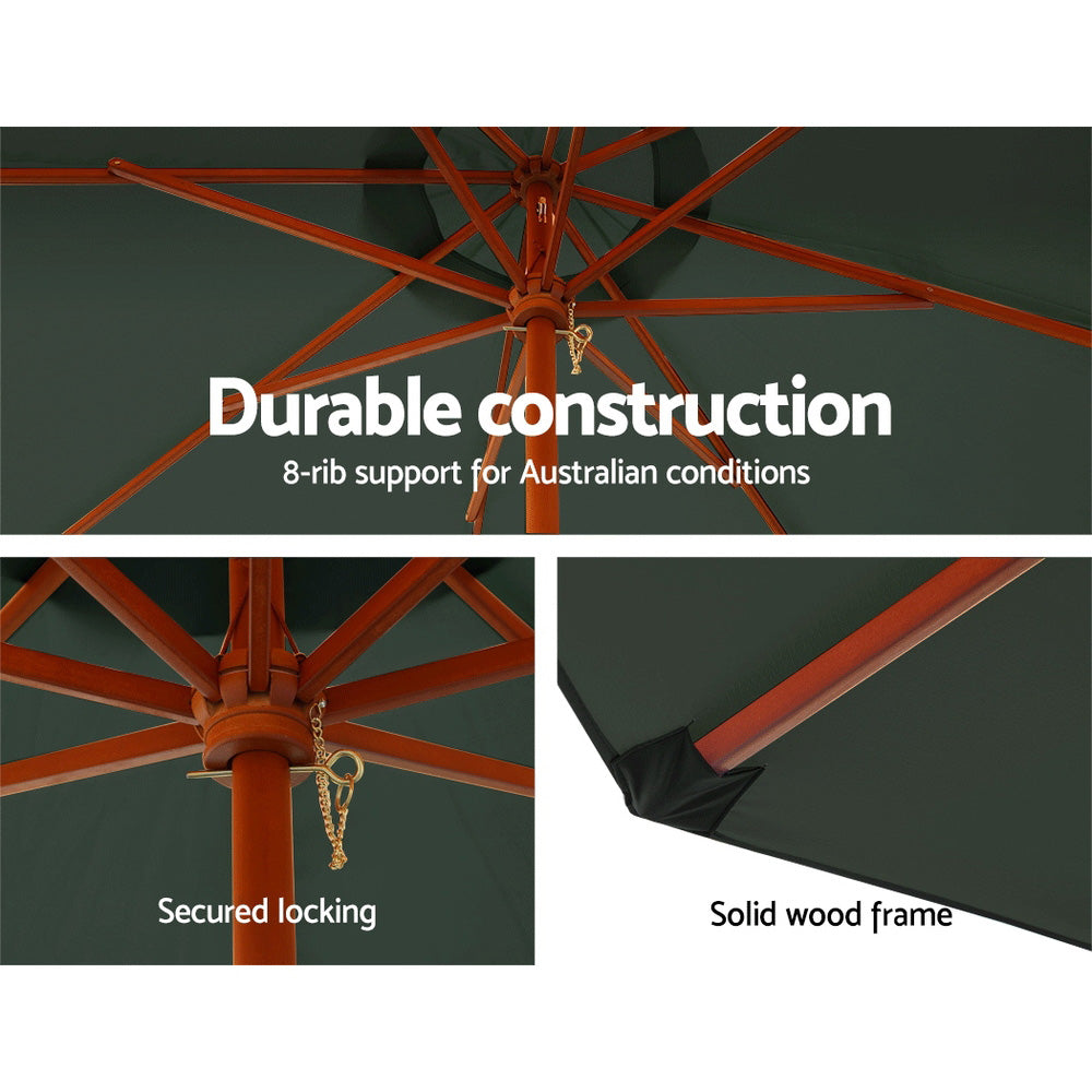 Charcoal colour - Instahut Umbrella Outdoor Pole Umbrellas Stand Sun Beach Garden Deck Charcoal 3M