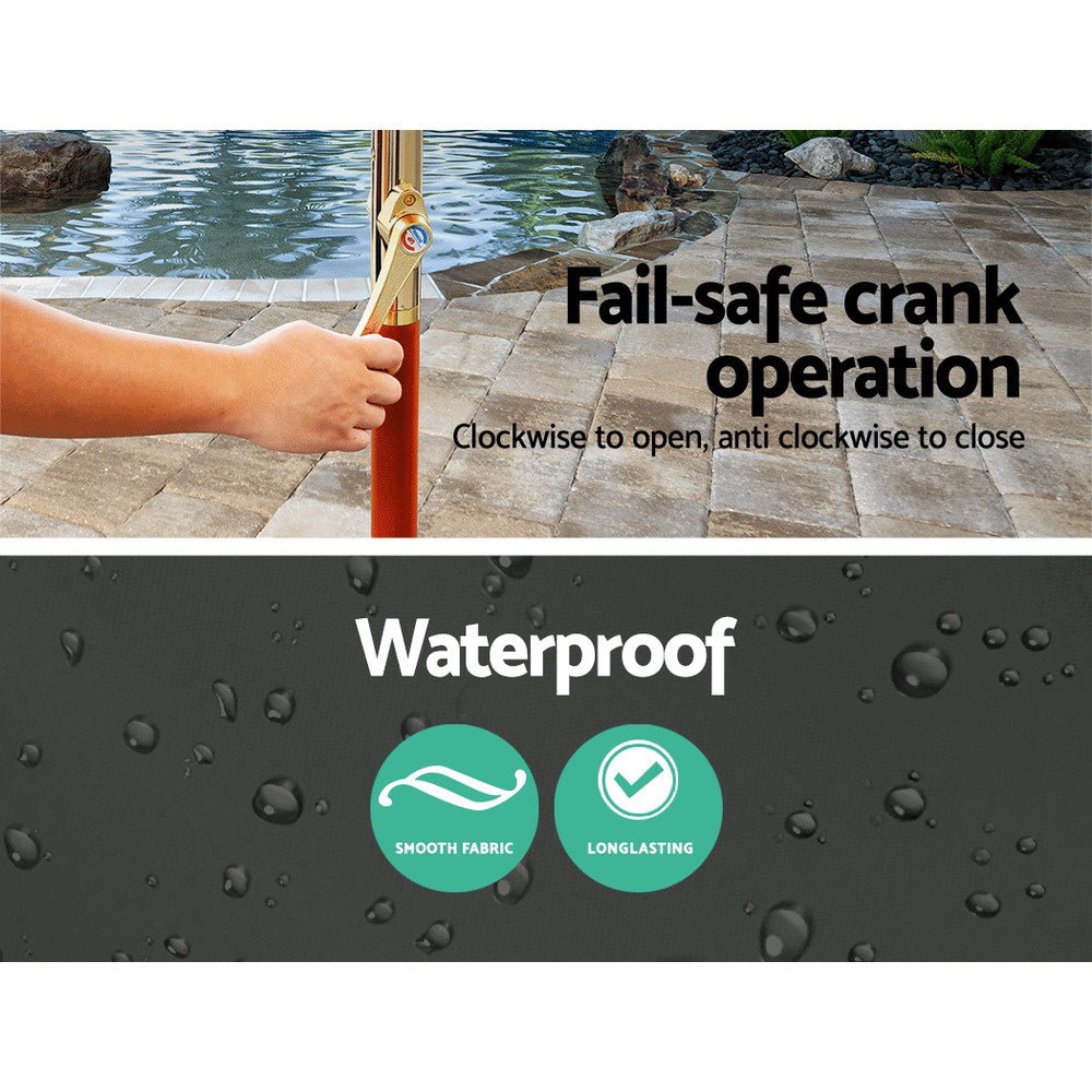 Umbrellas & Sunshades - Instahut Umbrella Outdoor Pole Umbrellas Stand Sun Beach Garden Deck Charcoal 3M