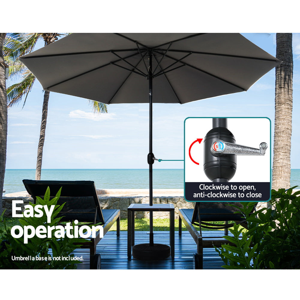 Outdoor Umbrella 3M Umbrellas Garden Beach Tilt Sun Patio Deck Shelter
