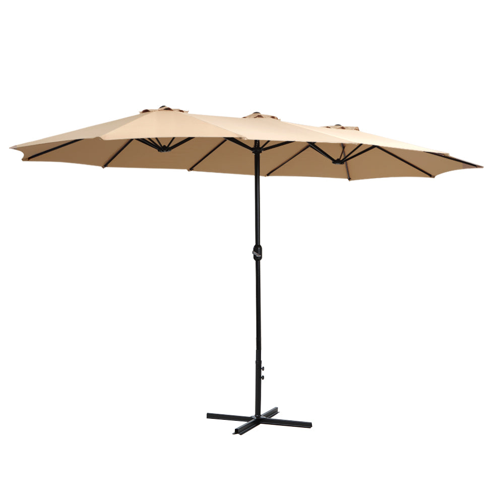 Outdoor Umbrella Twin Umbrella Beach Stand Base Garden Sun Shade 4.57M | Umbrellas & Sunshades - photo 6
