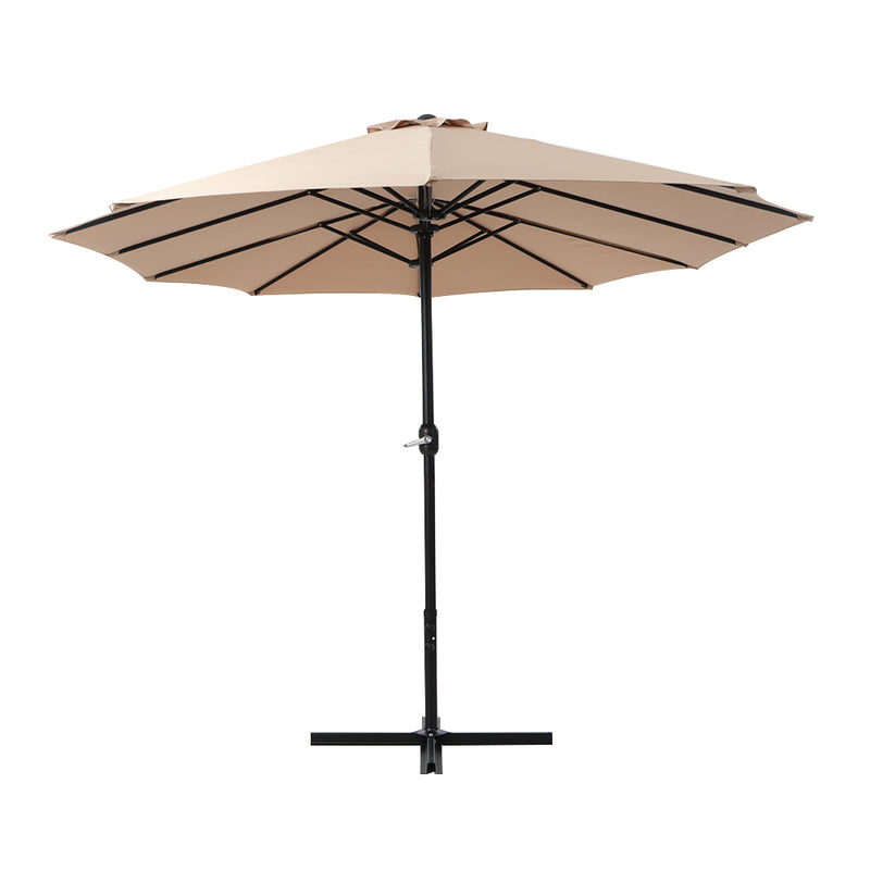Outdoor Umbrella Twin Umbrella Beach Stand Base Garden Sun Shade 4.57M - Umbrellas & Sunshades