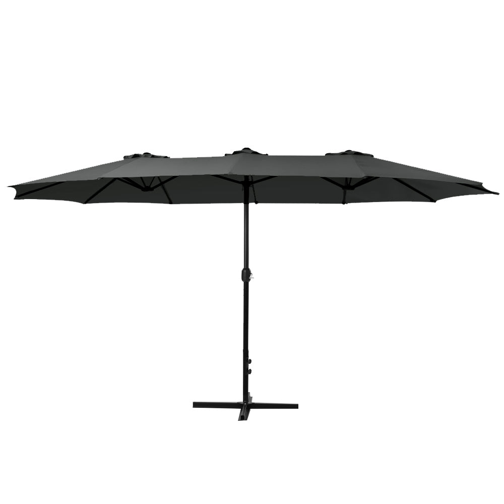 Outdoor Umbrella Twin Umbrellas Beach Garden Stand Base Sun Shade 4.57M with Umbrellas & Sunshades - photo 8